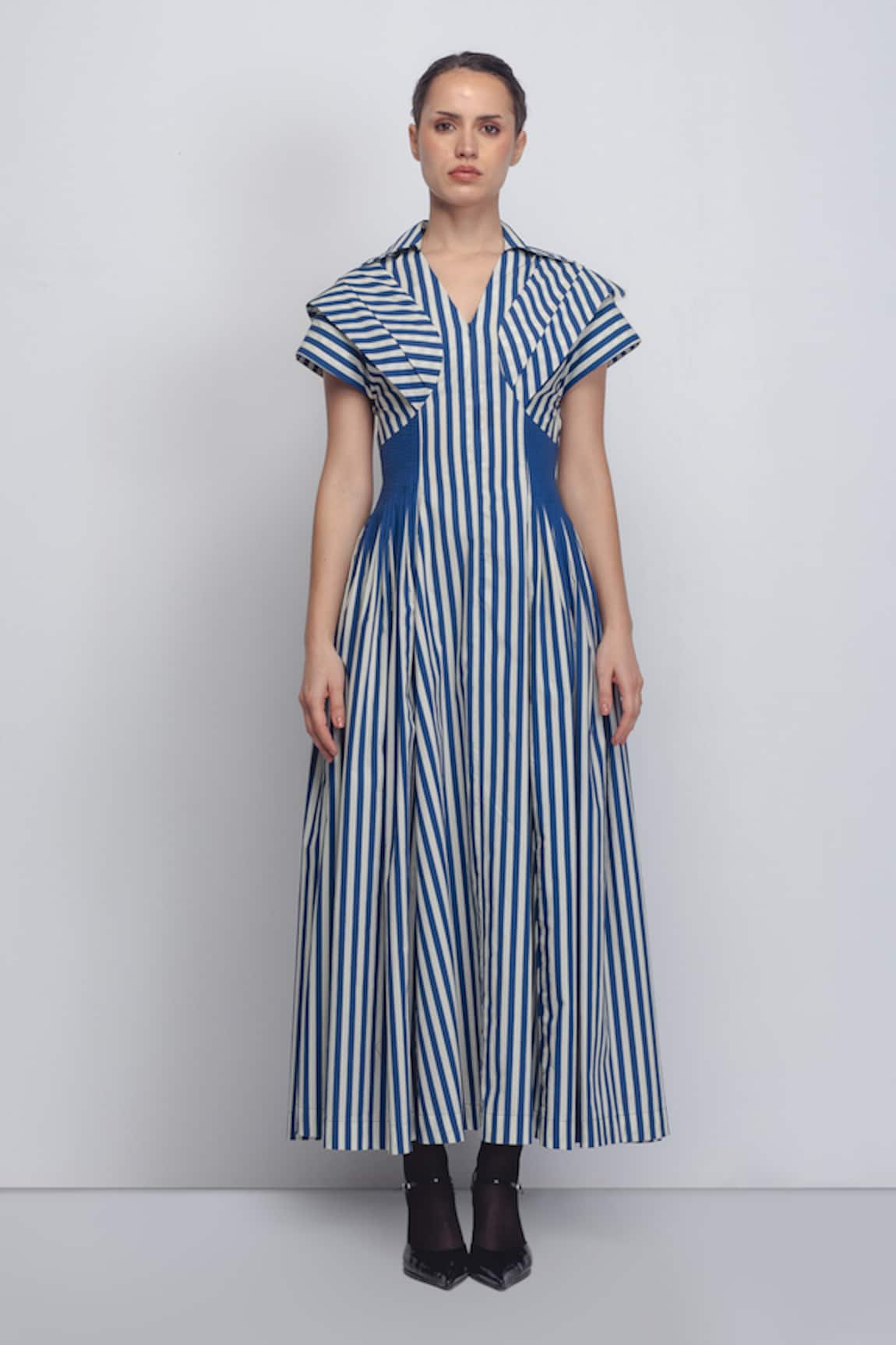 Leh Studios Anne Stripe Print Dress