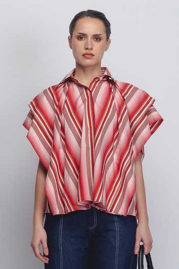 Leh Studios Tako Stripe Print Top 