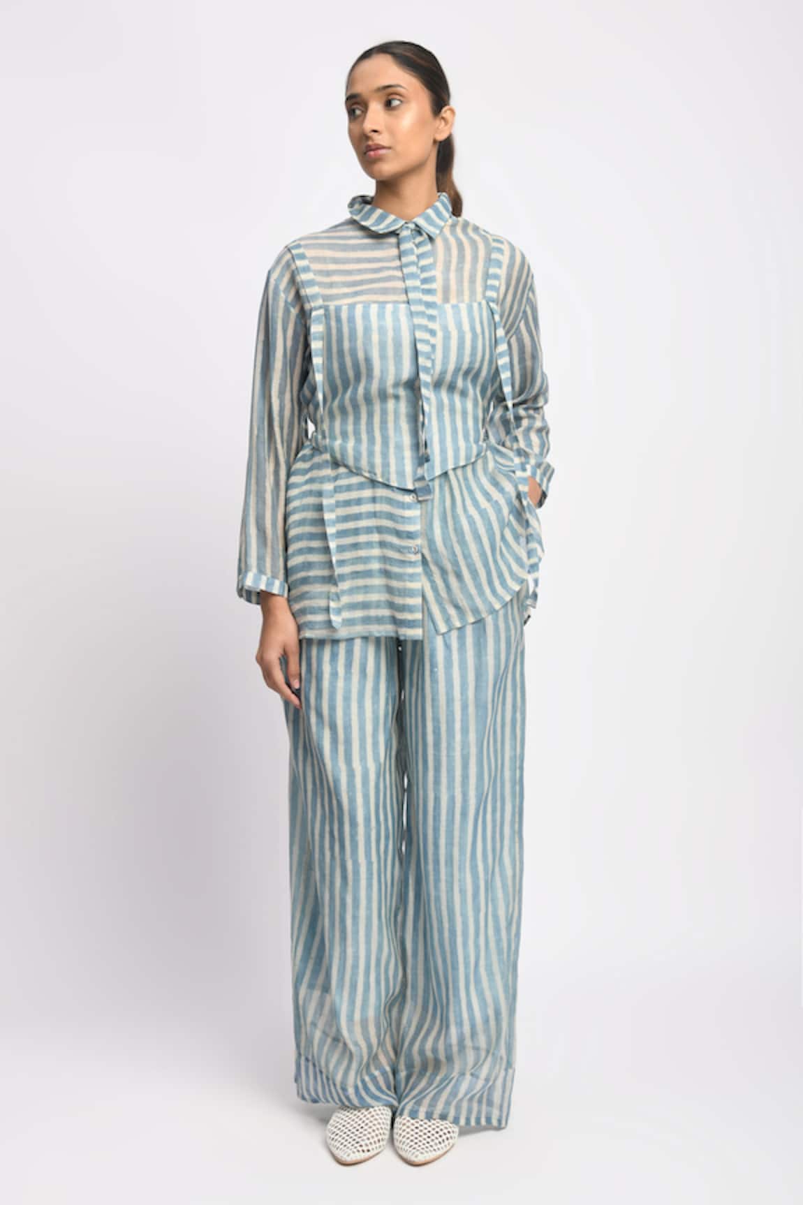 JAYATI GOENKA Sky Stripe Print Shirt & Pant Set 