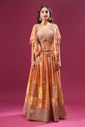 Samyukta Singhania Sunset Hued Printed Lehenga Set 