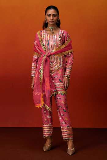 Evra By Nikita Patola Print Cotton Silk Kurta Pant Set