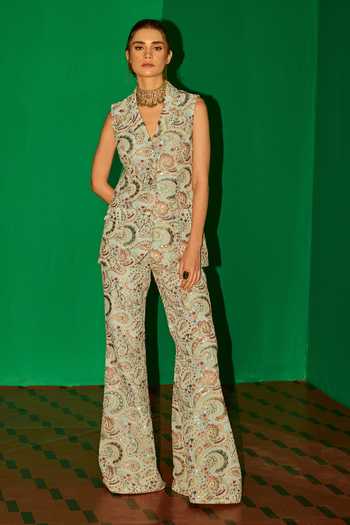 Evra By Nikita Threadwork Embroidered Jacket & Pant Set