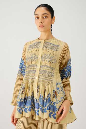 Cord Frida Bluebell Print Top 