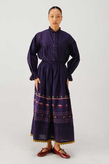 Cord Emily Folk Embroidered Skirt 