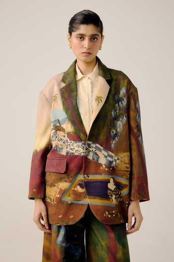 Cord Poet Lakeside Print Jacket 