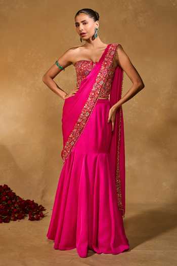 Chamee & Palak Arya Pre-Draped Saree With Embroidered Corset 