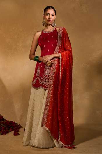 Chamee & Palak Ambi Embellished Kurta Sharara Set 