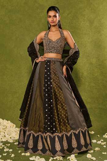 Chamee & Palak Nandana Woven Jamear Lehenga Set 