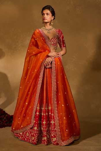 Chamee & Palak Aariana Embellished Ombre Lehenga Set 