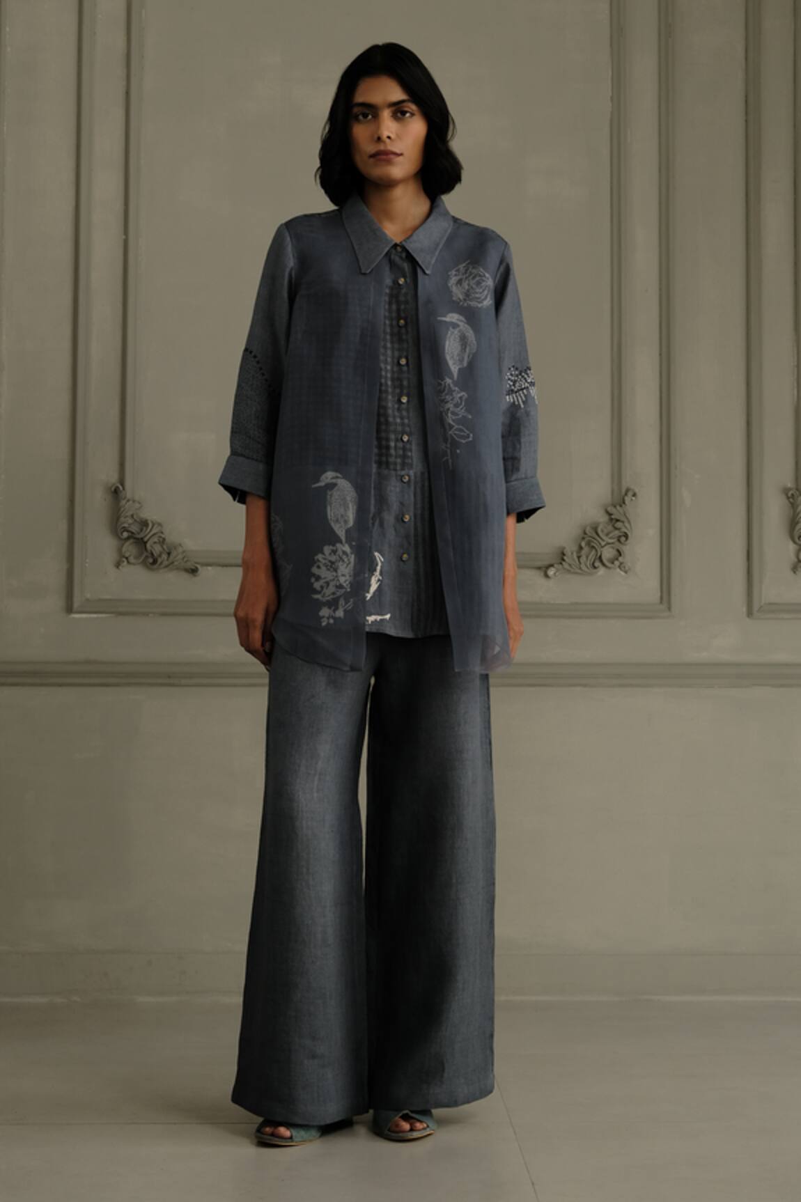 Arcvsh By Pallavi Singh Hand Block Print Shirt & Pant Set 