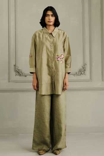 Arcvsh By Pallavi Singh Hand Embroidered Shirt & Pant Set 