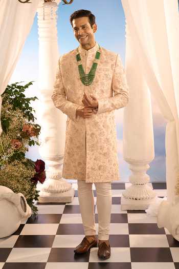 Amrit Dawani Floral Embroidered Sherwani & Kurta Set 
