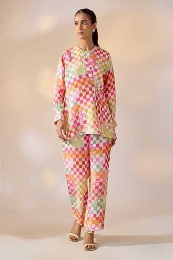 Ewoke Chequered Jacket & Pant Set 