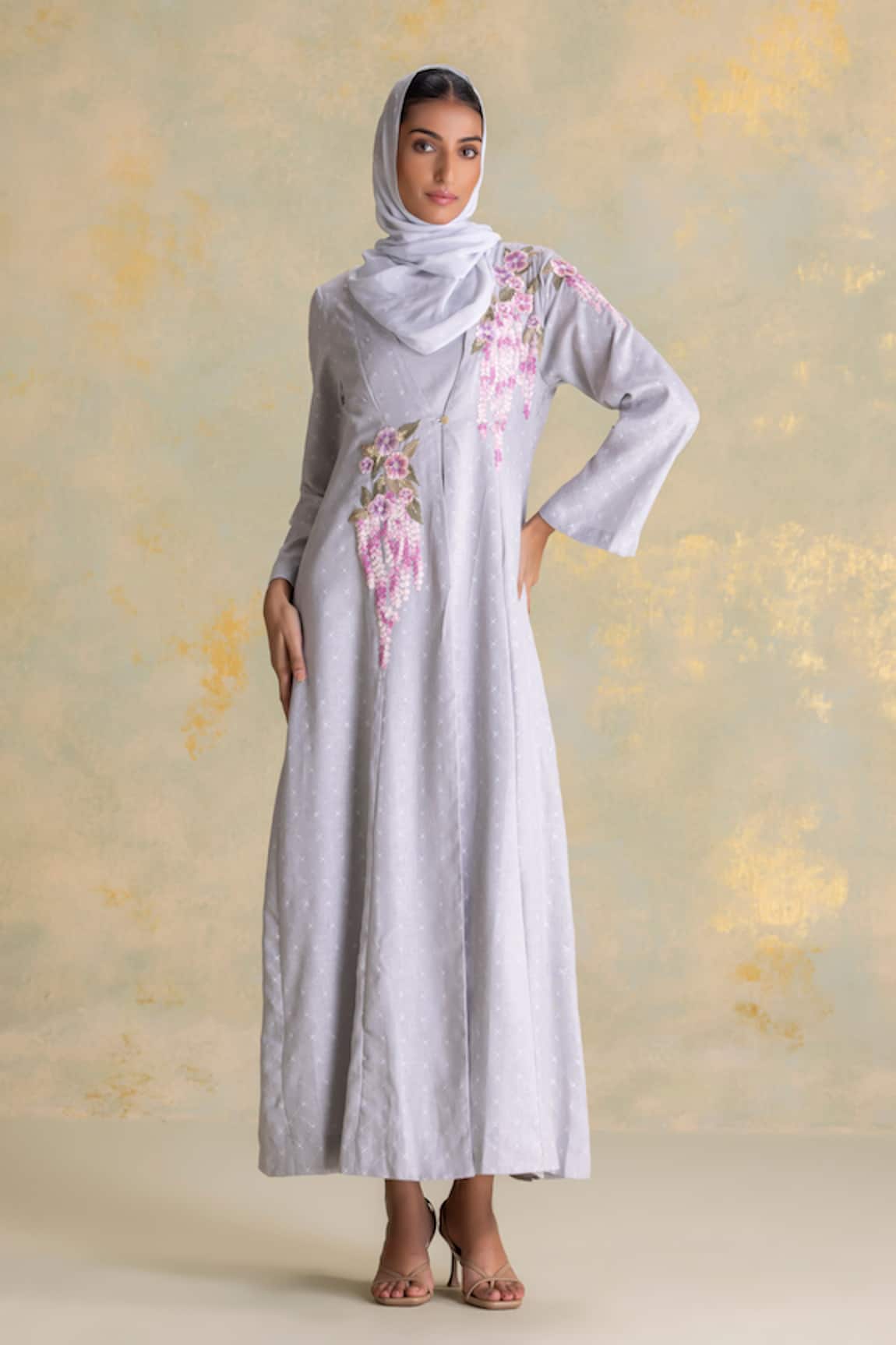 Kaveri Delfina Linen Dress & Abaya Set 