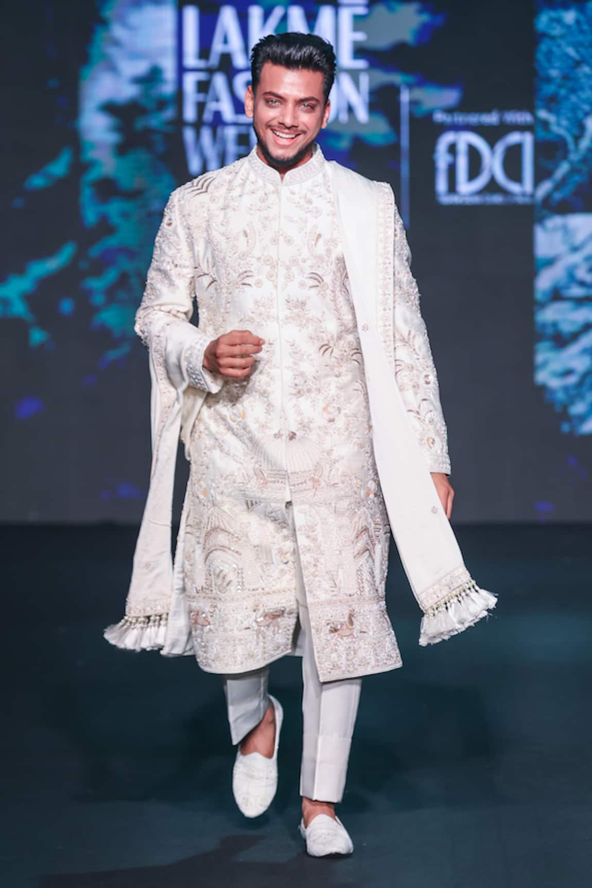 Jigar & Nikita The Kingdom Thread Siam Embroidered Sherwani Set 