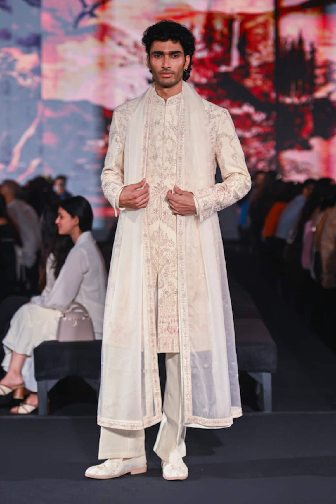 Jigar & Nikita Paris Handwork Embroidered Sherwani Set 