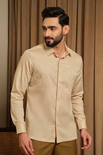 Runit Gupta Golden Doodle Embroidered Shirt 