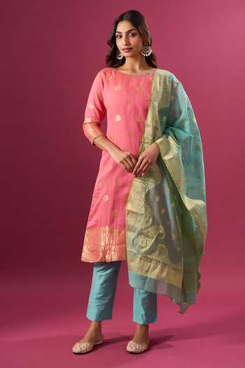 Khwaab By Sanjana Lakhani Butti Pattern Art Silk Kurta Set 