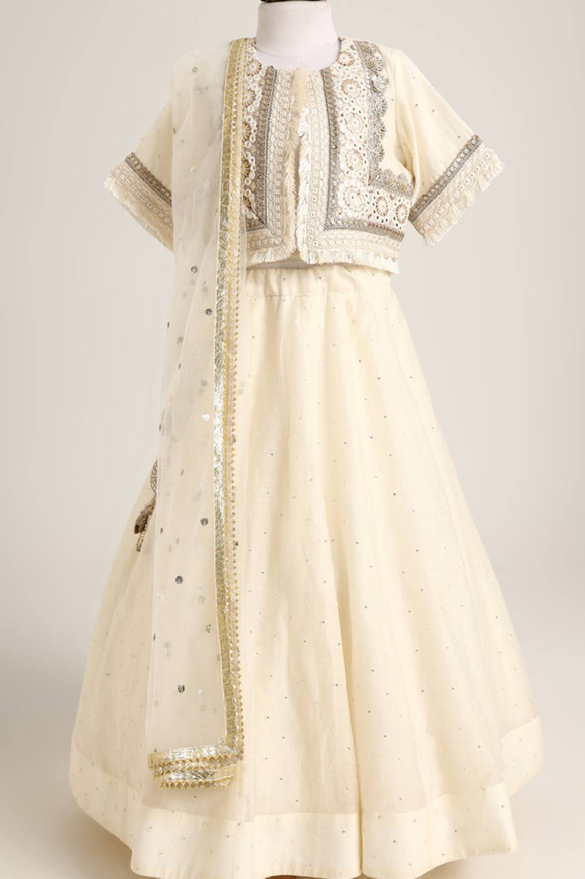 Minime Organics Mirror Lace Blouse Lehenga Set 