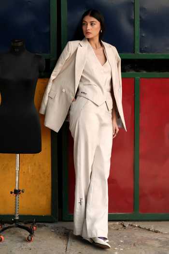 Raasa Ash Cloud Blazer & Trouser Set 