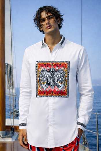 MR. Ajay Kumar Wave Tiger Print Shirt 