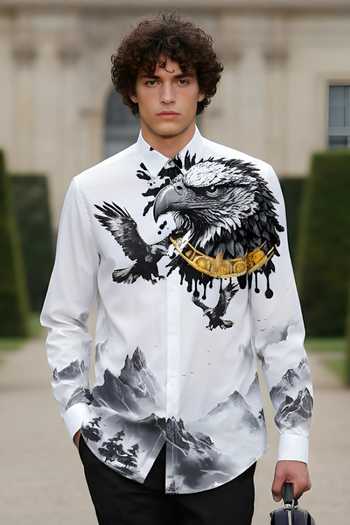 MR. Ajay Kumar Hawkes White Print Shirt 
