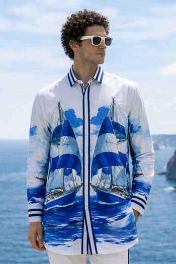 MR. Ajay Kumar Navigator Print Resort Shirt 