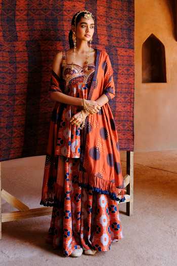 Drishti & Zahabia Inaaya Floral Print Kurta Palazzo Set 