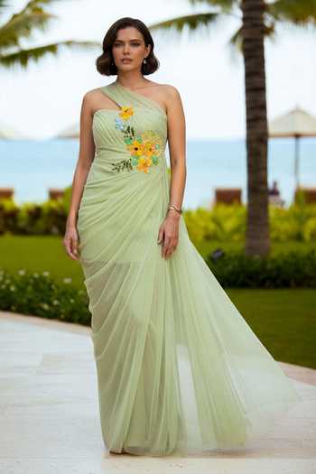 Nautanky The Statement Floral Embroidered Gown 