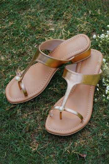Sandalwali Maggi Metallic Strap Heels 