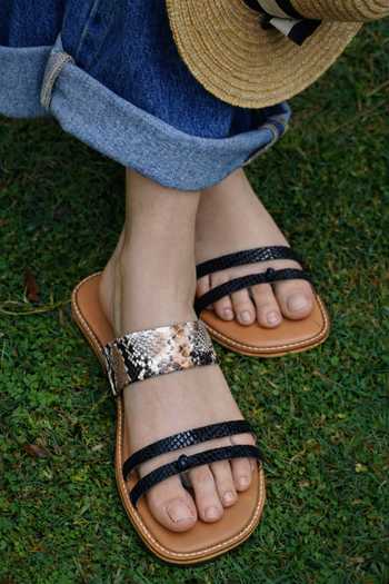 Sandalwali Jane Animal Print Strap Sandals 
