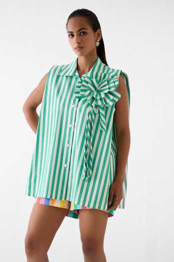 Studio Rigu Flower Embroidered Shirt