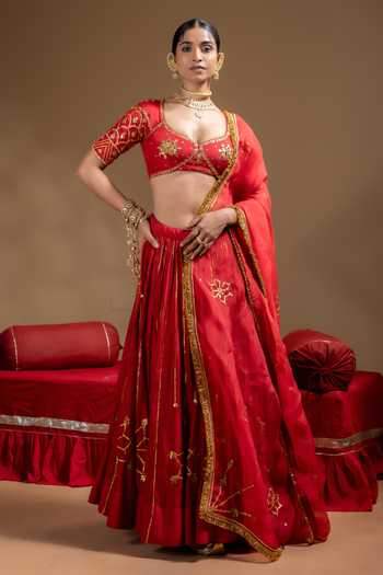 Baise Gaba Sitara Gota Embroidered Lehenga Set 