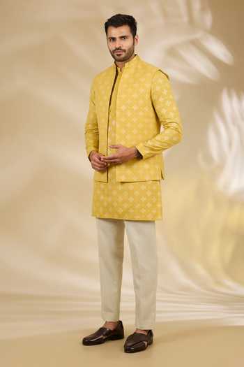 Manish Nagdeo Mandala Print Bundi & Kurta Set 