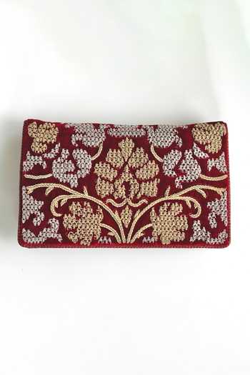 Kokommo Fiorella Zardozi Embroidered Handbag 