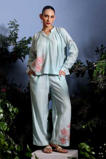 Taisha Umaya Hand Appliqued Top & Pant Co-ord Set 