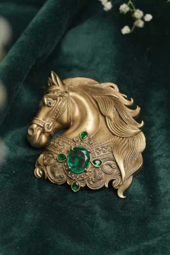 Cosa Nostraa Royal Elephant Lotus Brooch 