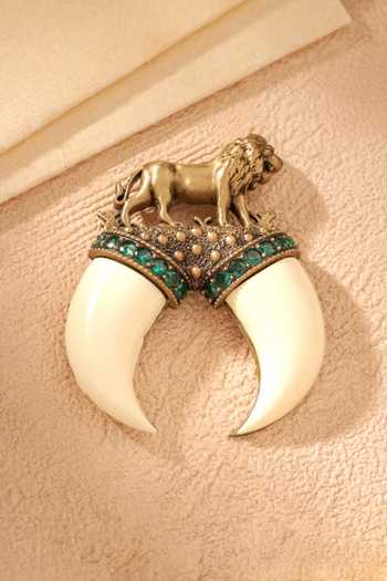 Cosa Nostraa Lion Tusker Brooch