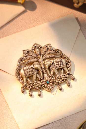 Cosa Nostraa Royal Elephant Duo Brooch 