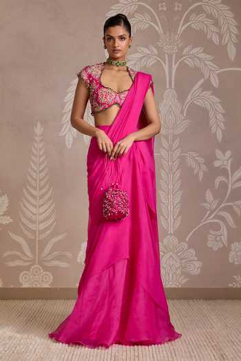Ridhi Mehra Twined Pre-Draped Saree With Embroidered Blouse 