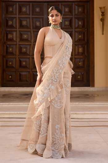 Ridhi Mehra Halo Embroidered Skirt Saree With Blouse 