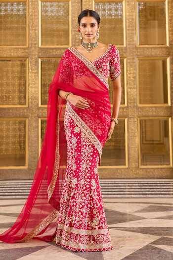 Ridhi Mehra Bloom Embroidered Skirt Saree With Blouse 