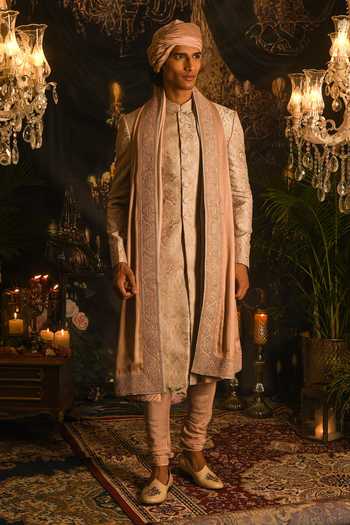 Punit Arora Paisley Jaal Embroidered Sherwani Set 
