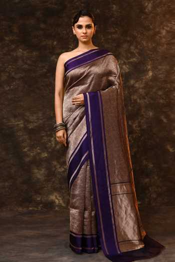 Vishwa By Pinki Sinha Flower Woven Saree With Running Blouse 