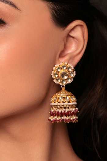 Amreli Jaipur Pachi Kundan Jhumka Earrings 