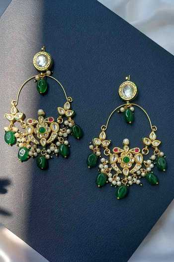 Amreli Jaipur Kundan Chandbali Earrings 