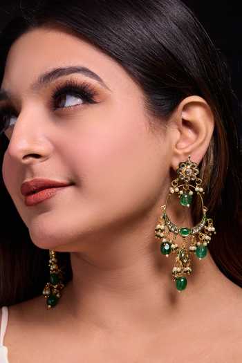 Amreli Jaipur Kundan Chandbali Earrings  