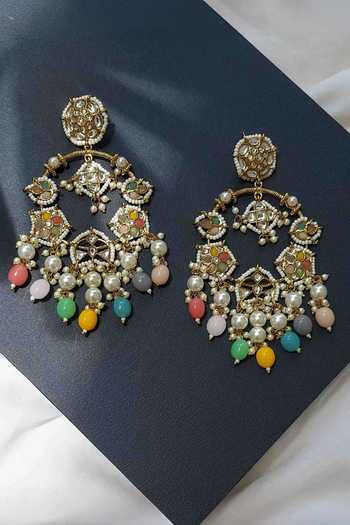 Amreli Jaipur Kundan Chandbali Earrings  