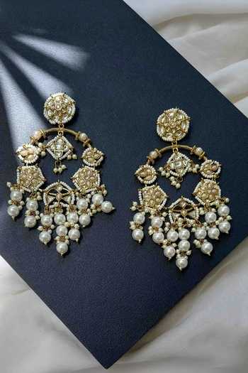 Amreli Jaipur Kundan Chandbali Earrings 