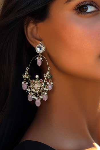Amreli Jaipur Kundan Chandbali Earrings 